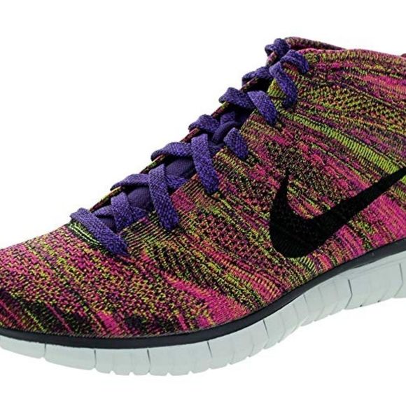 NIKE FLYKNIT Chukka Sneakerboot Mens size 11 US 45 EUR Green Pink Purple - Picture 2 of 6